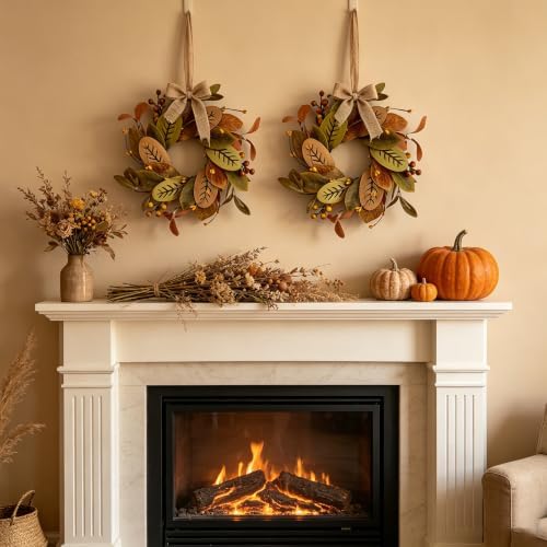 6 PCS Mini Fall Wreaths Kitchen Cabinet Small Autumn Eucalyptus Door Wreath - Image 5