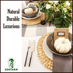 Small Round Placemats Set of 6, 11.8 Inch Water Hyacinth Woven Mats for Salad and Dessert Plates, Bistro Table, Kitchen Island and Bar Counter, Handwoven Wicker Boho Kitchen Decor (Not Charger Size) - Image 3