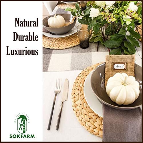 Small Round Placemats Set of 6, 11.8 Inch Water Hyacinth Woven Mats for Salad and Dessert Plates, Bistro Table, Kitchen Island and Bar Counter, Handwoven Wicker Boho Kitchen Decor (Not Charger Size) - Image 3