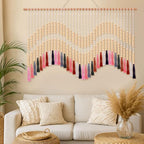 Tiamon Boho Wall Decor - 59'' W x 42'' L Macrame Wall Hanging Large Tapestry Art for Bathroom Farmhouse Bedroom Living Room Nursery Classroom Bohemian Natural Modern Rustic Style Decoration - Image 4