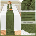 24 Pack Olive Green 10Ft Cheesecloth Table Runner - Image 3