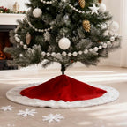 36 Inch Christmas Tree Skirt Holiday Part Decorations for Christmas Tree, Xmas Tree Decorations Red and White Plush Tree Shirt for Holiday Party Ornament Rustic Farmhouse Decorations - Image 7
