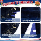 60inch Extra Large Christmas Tree Skirt Navy Blue Luxury Velvet Plush Skirts with Gold Embroidery Xmas Velvet Tree Skirt Holly Leaves Gold Embroidered Trees Skirts for Christmas Holiday Party Decor - Image 3