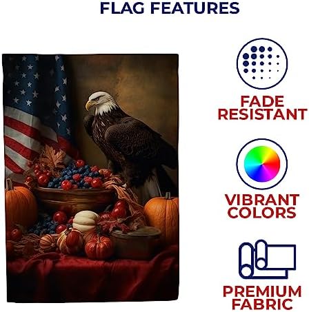 USA Thanksgiving Bald Eagle House Flag 28" x 40" Double Sided - Image 5