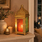 TRIROCKS 12 Inch Gold Moroccan Candle Lantern, Metal Hanging Candle Holder - Image 6