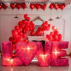 Kosiz 9 ft Long Valentine's Day Inflatable Outdoor Decoration Inflatable Red Rose Love Letters with Build-in LED Lights Romantic Valentines Blow up Yard Decor for Home Wedding Ceremony Yard Lawn - Image 6