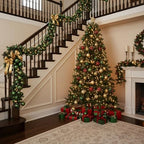 2 Pcs 6 ft Christmas Ball Ornament Garland, Dark Green - Image 7