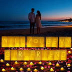 Will You Be My Girlfriend Decorations – Valentine’s Day Surprise Set with Light Up Letters, 30 Tea Light Candles, 2000 Rose Petals, 10 Balloons – Luminary Bags for Romantic Setup - Image 3