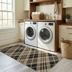 Easy Jute 2x6 Outdoor Runner Rug, Black & Beige Diagonal Plaid, Washable - Image 3