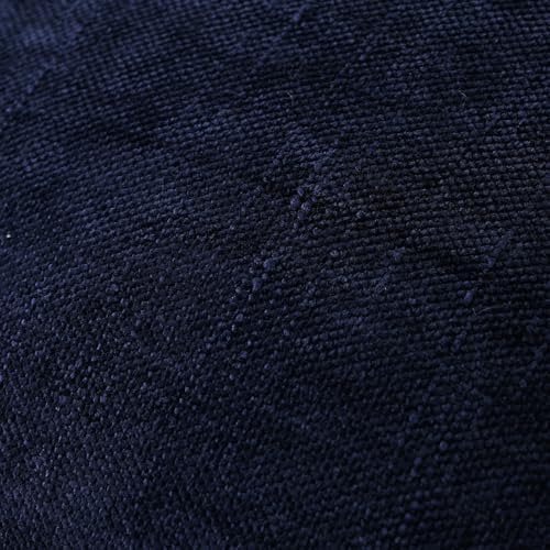 Set of 4 Soft Textured Decorative Throw Pillow Covers 24x24 Inch Cozy Farmhouse Cushion Cover Square Accent Pillow Cases for Bed Couch Sofa Living Room, Navy Blue - Image 4