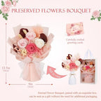Flowers for Delivery Prime Preserved Real Pink Roses Bouquet Save 3-5 Years - Image 5
