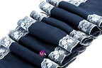 VDS Pack of 20, Burlap Table Runner with White Lace Edge, 100% Natural Jute Rustic Hessian Table Cloth Centerpiece for Wedding Birthday Party Banquet Table Decoration (Size 12X108 Inch)(Navy Blue) - Image 2