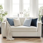 MIULEE Faux Fur Plush Euro Decorative Throw Pillow Covers 24x24, Navy Blue - Image 3