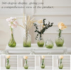 Glass Bud Vase Set of 60 - Small Vases for Flowers in Bulk - Assorted Vintage Crystal Vases for Flowers, Table Centerpieces (Green, 60 Pcs) - Image 4
