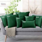 Nestl Throw Pillow Covers, Cozy Velvet Decorative Autumn Pillow Covers 22 x 22 Inches, Soft Solid Couch Pillow Covers for Sofa, Bed and Car, Set of 2 - Hunter Green - Image 6