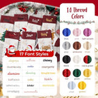 Personalized Christmas Stockings with Name & Monogram,Custom Embroidered Xmas Stocking with Chenille Cuff,Santa,Snowman & Reindeer Stocking for Family & Fireplace Holiday Decor(4 Pack) - Image 4