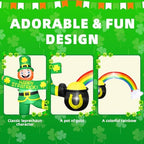 7FT Long St Patricks Day Inflatables Leprechaun Outdoor Decorations, Blow Up Leprechaun with Pot of Gold & Rainbow Built-in LEDs St Patricks Outdoor Decorations for Holiday Party Yard Garden Lawn - Image 4