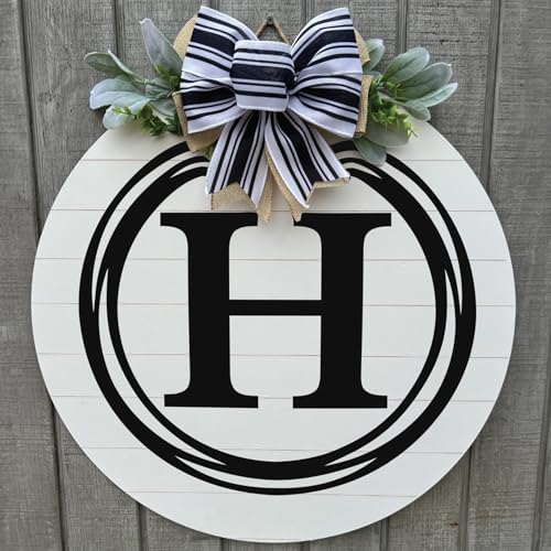 Wood front door sign Wood sign Home decor Welcome sign Sign for front door House warming gift Wedding gift (Single Letter-UV48(A1) S007, 22" Width) - Image 2
