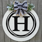 Wood front door sign Wood sign Home decor Welcome sign Sign for front door House warming gift Wedding gift (Single Letter-UV048(A1) S007, 18" Width) - Image 2