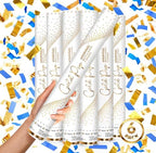 JAPJA Biodegradable Confetti Streamer Cannons, Blue & Gold, 16in, 6-Pack by JAPJA