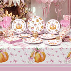 Funnymoom 218 Pcs Fall Pumpkin Party Decorations Paper Plates Serves 24 - Image 4