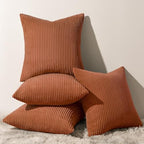 Topfinel Decorative Terracotta Throw Pillow Covers Cushion Cases, Set of 4 Soft Velvet Modern Double-Sided Designs, Rustic Fall Home Decor, Pillow Inserts Not Included 24x24 inch by Topfinel