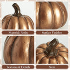 DN DECONATION Fall Pumpkin Decor, Antique Bronze Decorations for Home Table - Image 5
