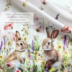 Bunny Blossom Easter Napkins, Set of 4, Multicolor - 17"W x 17"L - Image 3