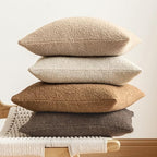 MIULEE 24x24 Decorative Euro Sham Boucle Couch Pillow Covers Light Brown - Image 5