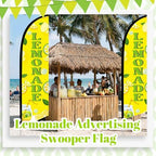 HunnmingRe 2 Set 11ft Lemonade Feather Flag Kit, Large Advertising Swooper Flag Banner with Aluminum & Fiberglass Poles and Ground Stakes, High-visibility Outdoor Sign for Business, Store - Image 5