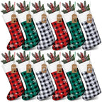 Shinymoon 12 Pack Christmas Stockings Bulk, Green, Red, White, Cute by Shinymoon