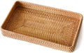 Rattan Serving Tray, Rectangle Wicker Storage Basket for Organizing by S310