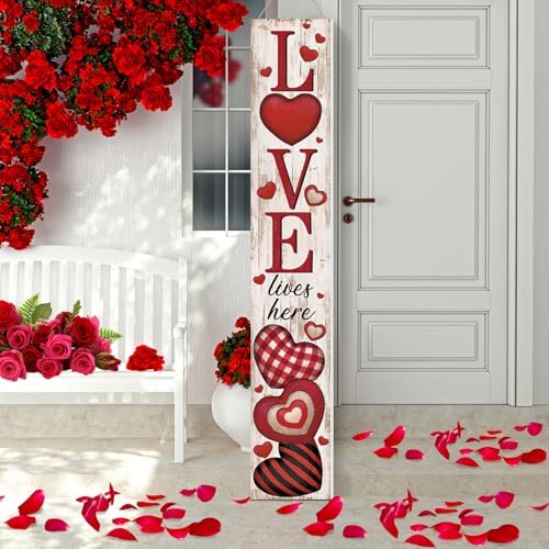 Porch Sign Welcome Wooden Front Porch Decor, Valentine's Day by Memorywuu