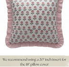 Set of 2 Pillow Covers with Ruffles 18"x18" Floral Pillow Covers Pink Farmhouse Pillow Covers for Girls Room Nursery Couch Throw Pillow Covers Boho Home Decorative Pillow for Spring - Image 6