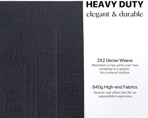 LEXMORE PlaceMats Set of 12 Vinyl/Plastic Woven Place Mats for Kitchen Table Indoor/Outdoor Washable PlaceMat Wipeable Dining Table Mats(Black Cube) - Image 3