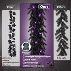 DOIOWN Pre-Lit 6FT Black Norfolk Pine Halloween Garland - Image 3