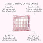 CPC Magenta Pink Hand Block Print 100% Cotton Ruffle Throw Pillow Cover 24x24 inch with Hidden Zipper Decorative for Couch, Bed, Sofa, Farmhouse, Cottagecore Decor Gift Christmas Fall Thanksgiving - Image 6