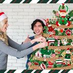 43 Pcs Elf Christmas Tree Decorations Elf Christmas Tree Hanging Ornaments Topper Candy Ball Pendant Red White Green Hanging Ornaments for Holiday Party Decoration - Image 5
