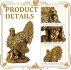 11.8 Inch Gold Turkey for Fall Thanksgiving, Vintage Resin Turkey Figurine - Image 4