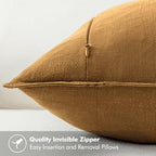 MIULEE Decorative Linen Pillow Covers 20x20 Inch Hazel - Image 3