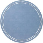 Bodrum Pearls Round Embroidered Placemats Set of 4 – 15" Elegant Table Mats for Dining, Weddings & Special Occasions, Decorative, Wipe-Clean Vinyl Placemats, Iceberg/White by Unknown