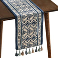 bilin gaier Chinoiserie Blue Stripe Cloth Runner for Table,Decorative Farmhouse Linen 87 Inches Long Table Runners,Decor Tabletop for Kitchen,Dining,Party,Home,Christmas,12"x87" by bilingaier