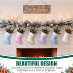HooLing 50 Pcs 7 Inch Mini Christmas Stockings Bulk, Macaron, Basic - Image 3