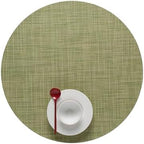 Chilewich Mini Basketweave Placemats, Round Woven Placemats Set of 4 by Chilewich