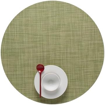 Chilewich Mini Basketweave Placemats, Round Woven Placemats Set of 4 by Chilewich