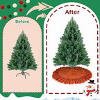 Fall Tree Skirt 45 Inch Orange Christmas Tree Skirt Ruffle - Image 5