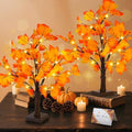 Fall Decor 2 Pack Fall Trees Artificial Lighted Maple Tree Thanksgiving Decor 48 LED Table Fall Lights Up Tree Battery Operated for Wedding Party Gifts Indoor Outdoor Autumn Harvest Home Decorations by S-Union