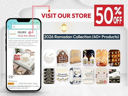 OLEEK Ramadan Decorations Moon and Stars - Ramadan Lights for Table - Ramadan Decorations for Home 2026 - Ramadan Gifts for Kids Lanterns - Ramadan Decor Moon and Star Lamp - Crescent Moon lamp - Image 6