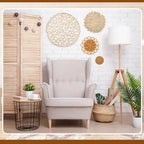 iChuan Boho Wall Hanging Basket Decor Set – 10-Piece Macrame and Woven Wall Art, Handmade Tapestry Wall Decor Seagrass Ornaments Round Tassels for Living Room, Bedroom, Nursery - Image 4