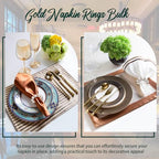 100Pcs Gold Disposable Napkin Rings Imitation Pearl Ring Napkin Holder Delicate White&Gold Beaded Serviette Buckles for Wedding Party Dinner Table Decor and Daily Use - Image 4